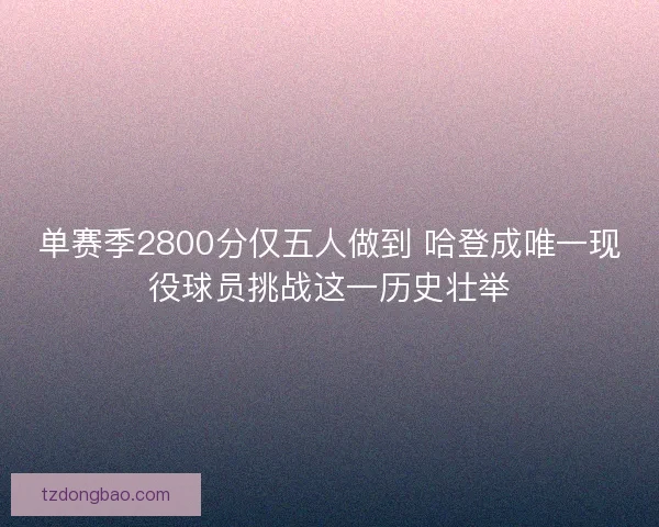 单赛季2800分仅五人做到 哈登成唯一现役球员挑战这一历史壮举