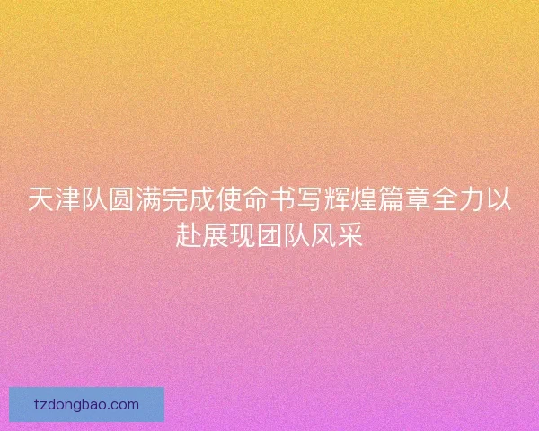 天津队圆满完成使命书写辉煌篇章全力以赴展现团队风采